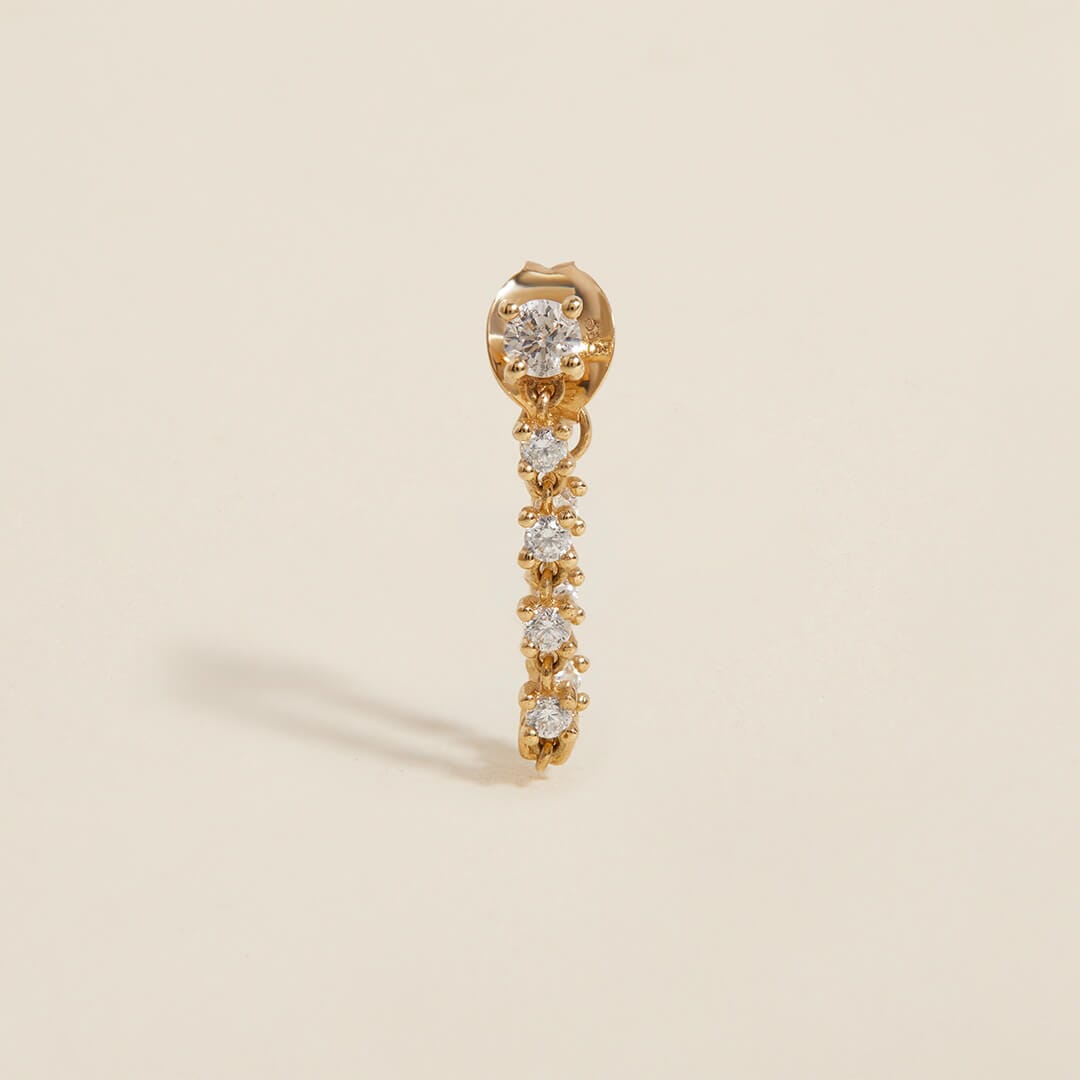 Avayaan crystal chain hoop earring