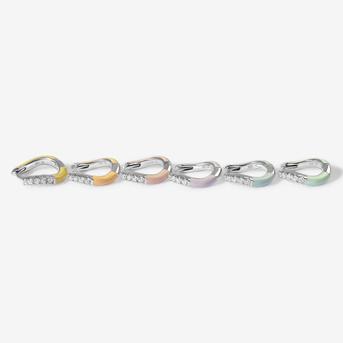 Gavin enamel sherbet 6-piece earring set