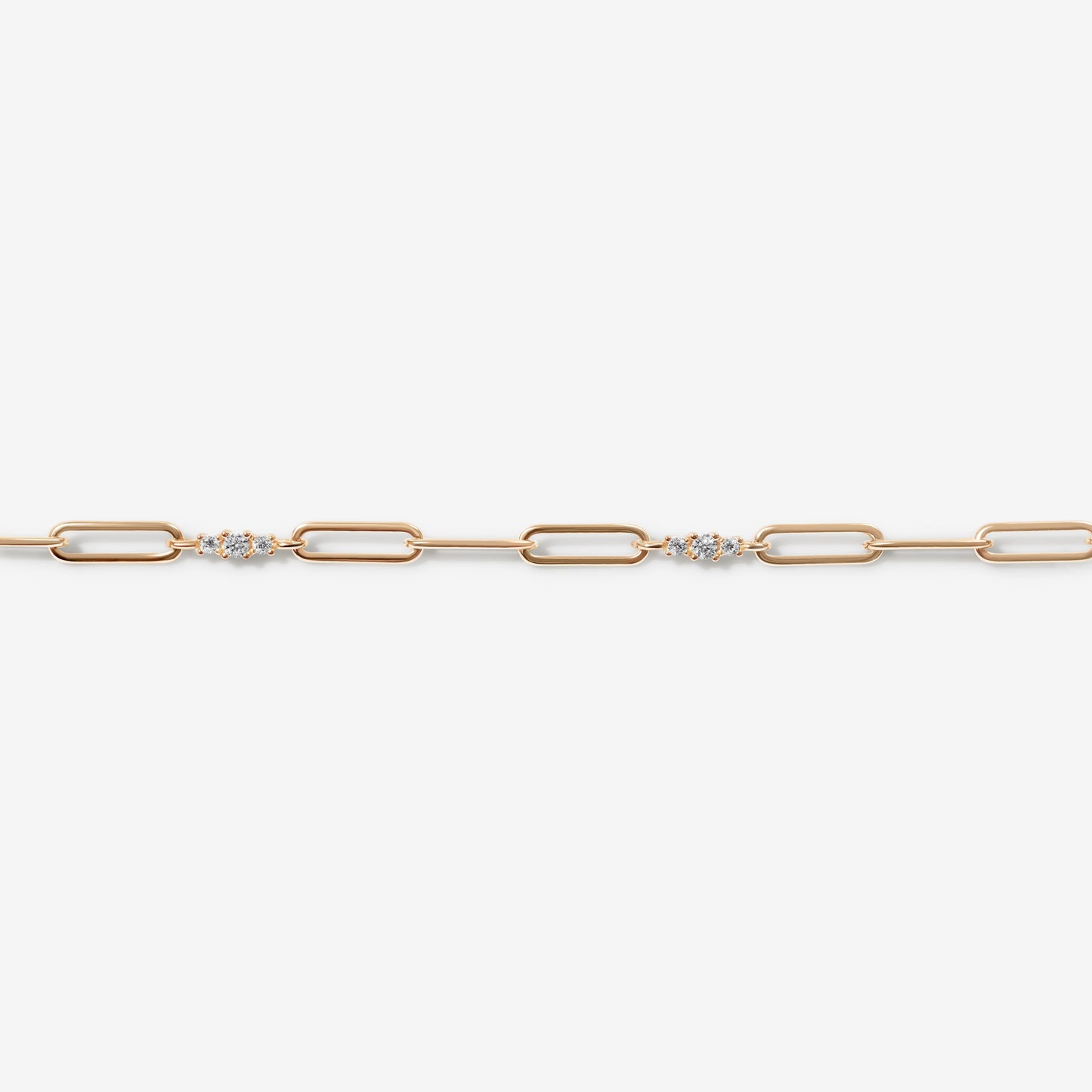 Rojas triple link paperclip chain anklet