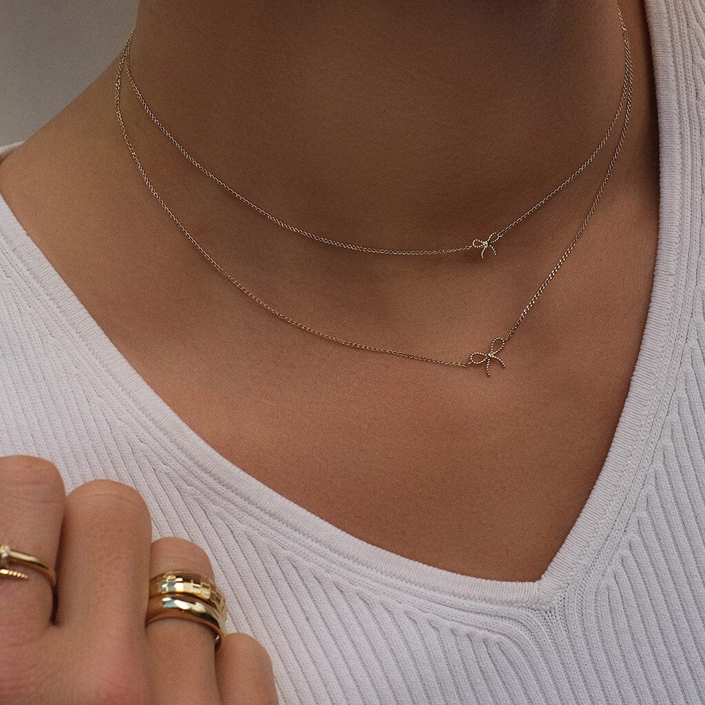 Atticus micro bow necklace