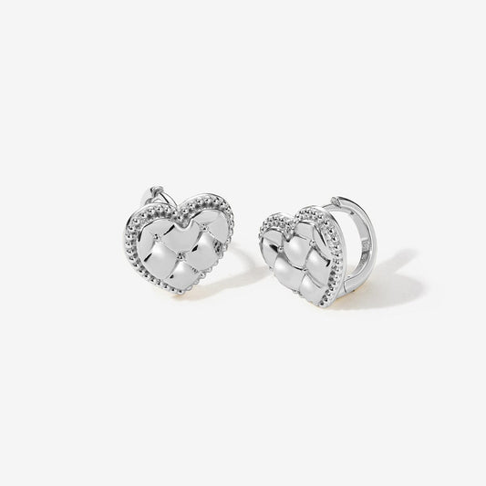 Ralph heart quilted huggie earrings